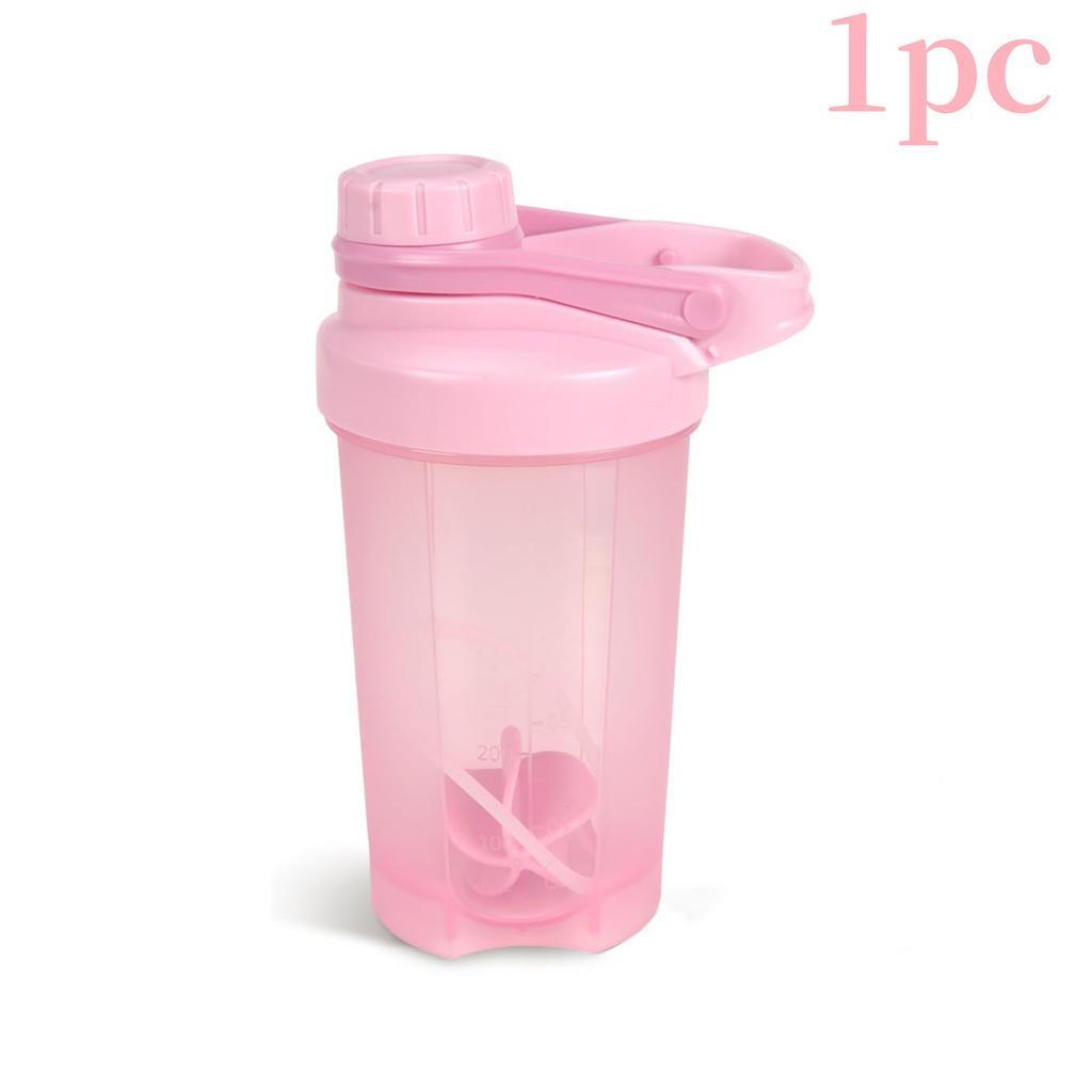 1/2 Stück 500ml Mixer Shaker Flasche mit Shakerkugel Plastik Protein Pulver Shakes Auslaufsichere Becher für Workout Fitness Gym Sport
