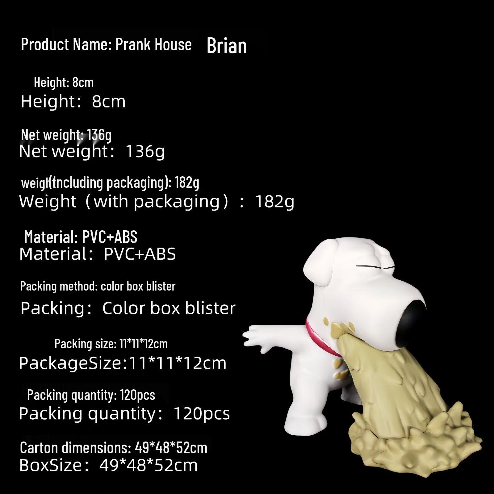 Cross-border Prank House Doggy Brian Brain Anime Figure (1 Piece)