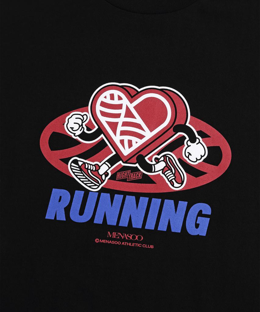 Minasu New Big Hearttrack Graphic T Shirt_Black