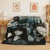 3D Billie Eilish Singer Star Flannel Blanket Soft Warm Throw Blanket for Bedroom Living Room Bed Travel Camping Picnic Gift
