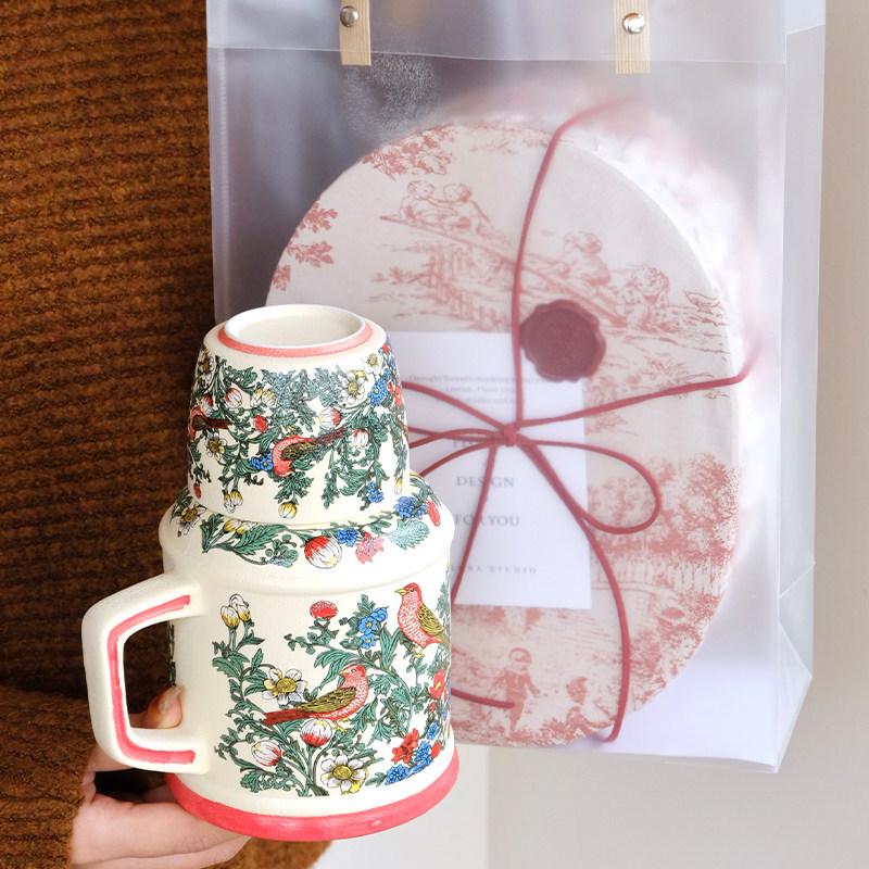 Retro Ceramic Teapot and Large-Capacity Tea Cup Mug Gift for Girls or Best Friends – Ideal Wedding Gift