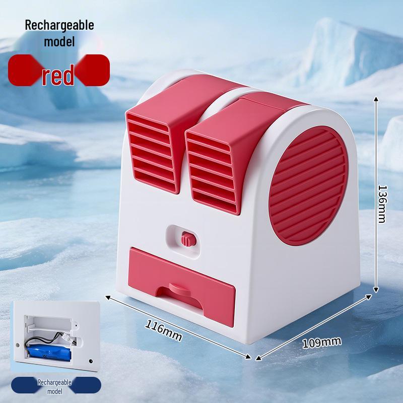 Portable USB Desktop Fan: Silent, Compact, and Rechargeable for Office, Dorm, or Student Use