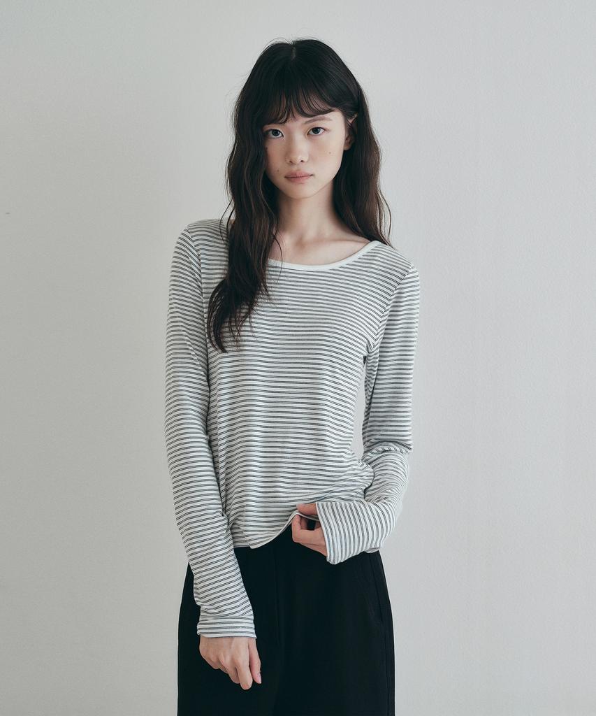 LOEIL Soft Round Stripe T-Shirt - Ivory
