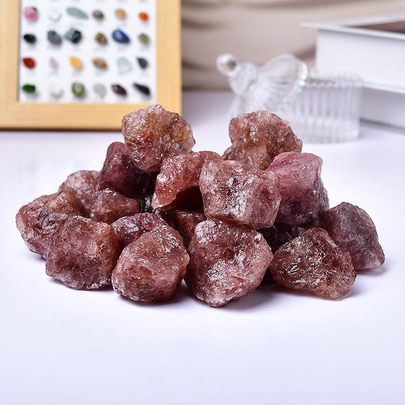 Natural Strawberry Quartz Stone Aroma Diffuser & Fish Tank Decoration