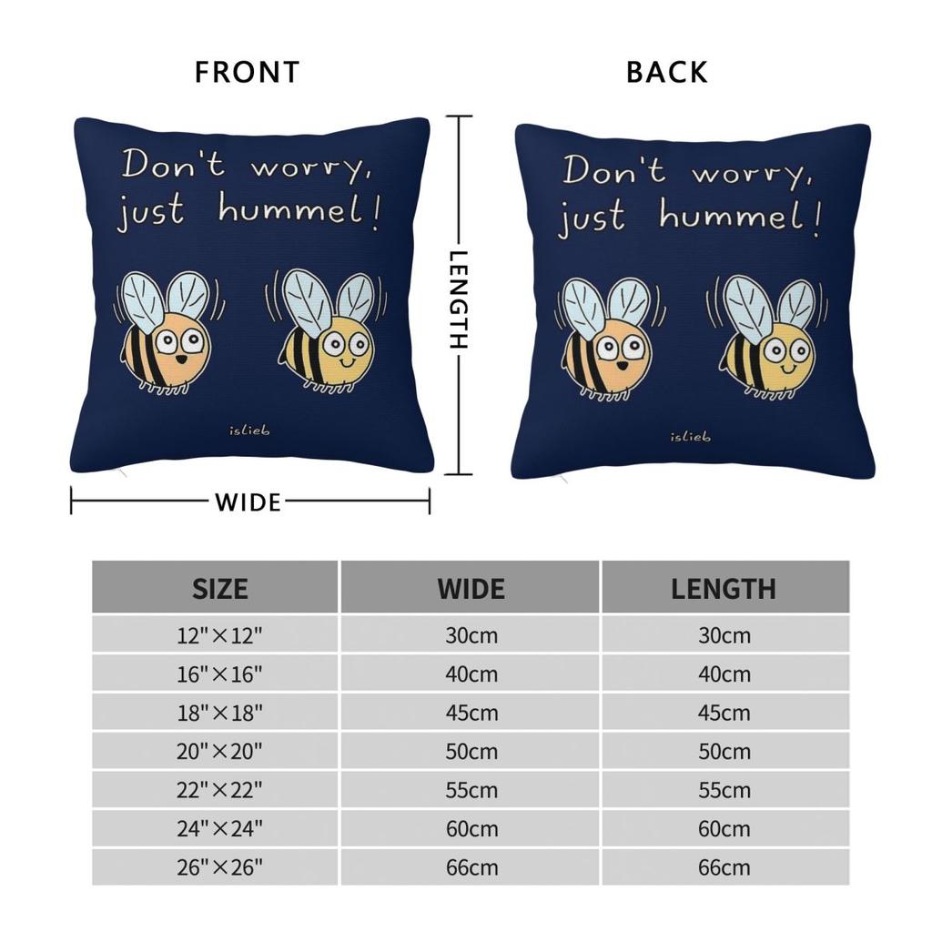 Don'T Worry Just Hummel Bumblebee Square Pillowcase Polyester Linen Velvet Printed Zip Decorative Throw Pillow Case Room Cover