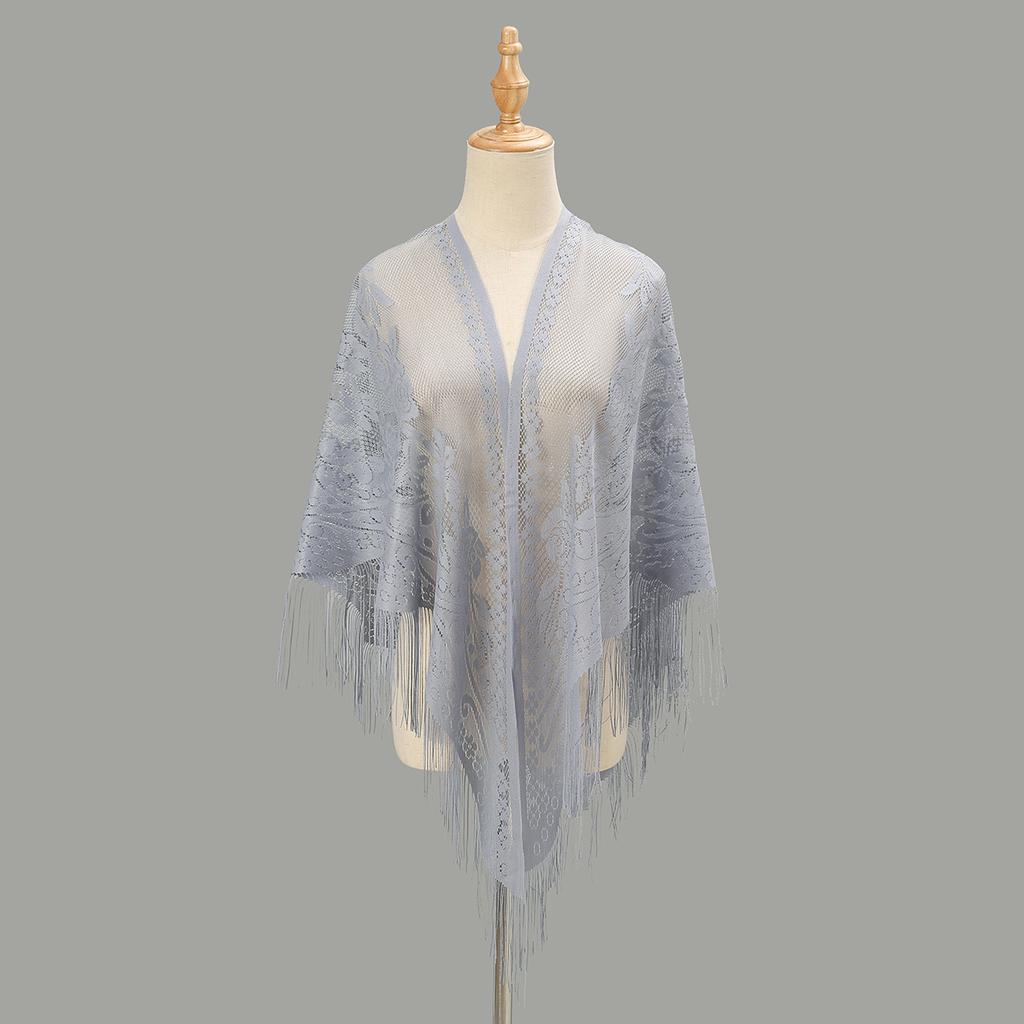 New Embroidery Lace Scarf Shawl Women Scarf Shawls Fringe Solid Pashmina Stole Bufandas Muslim Hijab Sjaal Party Shawl Headscarf