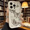 Vintage Butterfly Sketch with Quote Soft TPU Phone Case for iPhone 17 16 15 14 13 12 11 Pro Max Plus Shockproof Anti-Slip Cover