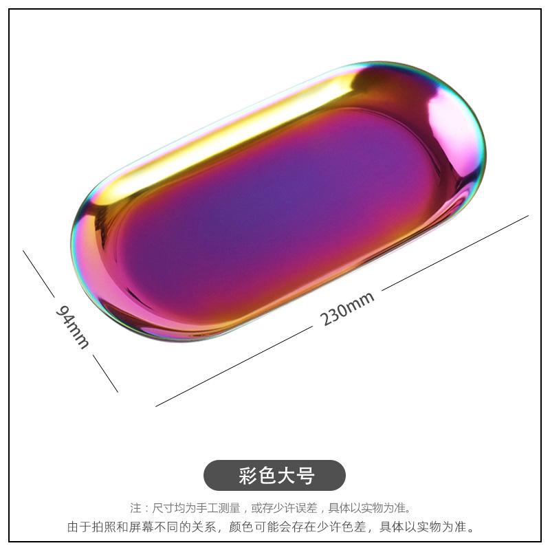 Oval Metal Tray Stainless Steel Storage Tray Candle Jewelry Storage Tray Bathroom Storage Makeup Cosmetic Holder Home Decor