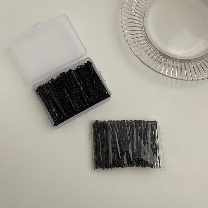 100PCS Black U-shaped Hairpins for Bangs and Flyaways