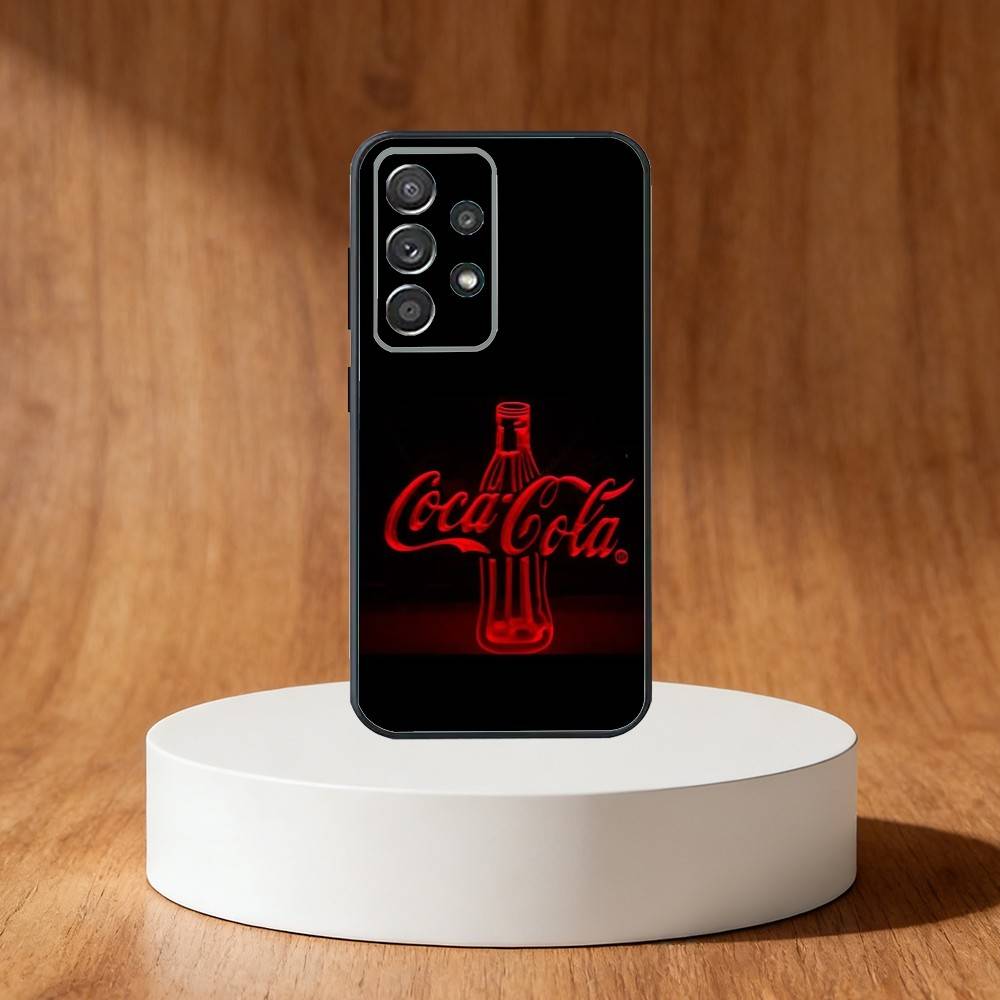 CocaS-Fashion Cola Phone Case For Samsung S25,S24,S21,S22,S23,S30,Ultra,S20,Plus,Fe,Note,10,9,5G Black Cover
