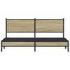 Metal Bed Frame without Mattress Sonoma Oak Finish 180x200 cm
