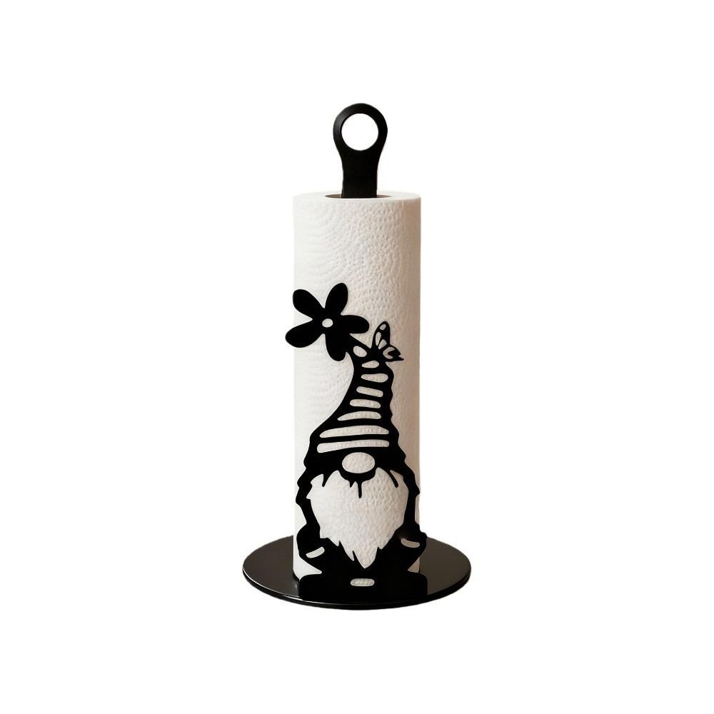 

Cattle Wooden Base Tissue Holder Desktop Decoration Cute Roll Paper Standing Rack Cartoon Food Wrap Storage Rack Bathroom