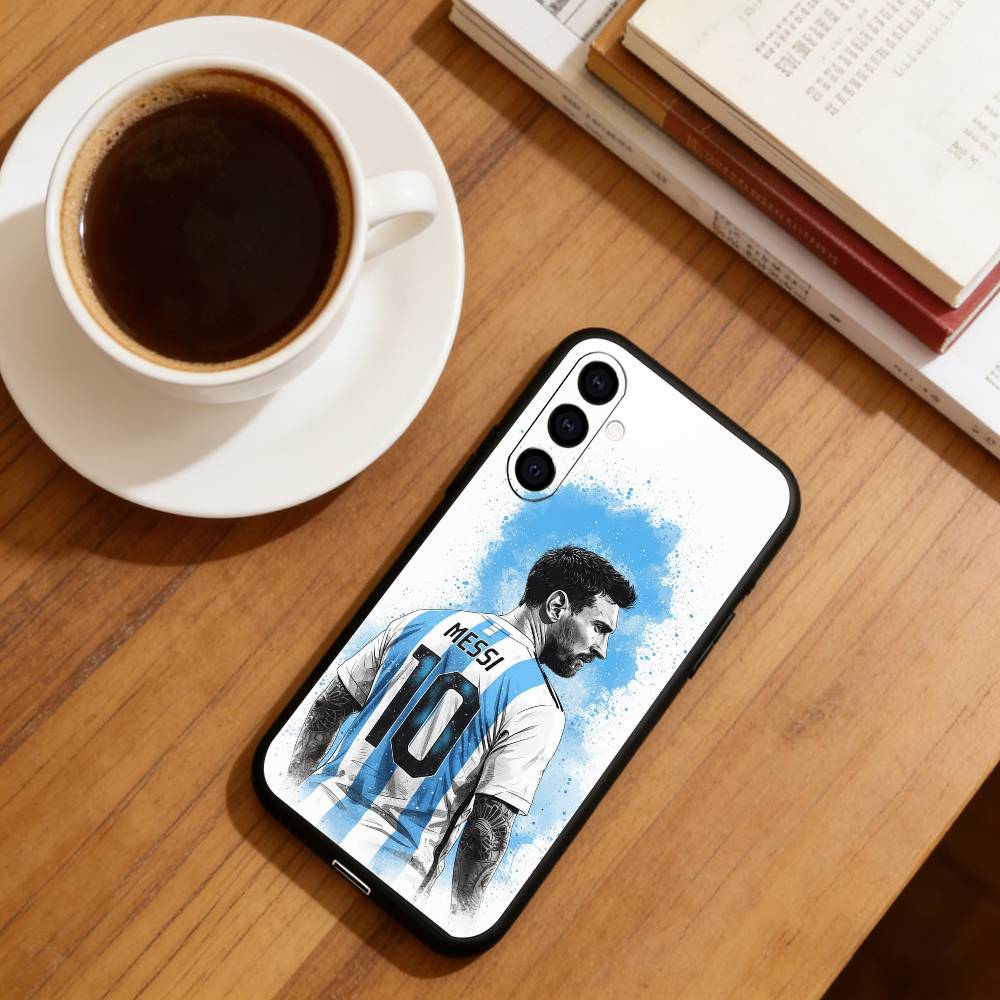 Custodia per Telefono Lionel Messi Silicone Nero Morbido Per Samsung Galaxy A73,A72,A71,A70,A53,A52,A51