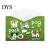 Foldable Paper Storage Leather Tissue Box Cover with Cartoon Puppies Pattern, Desktop Organizer, Napkin Holder Home Solution Case, Facial Organizer