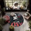 Dark Maiden pattern round rug,Carpet Rug for Living Room Bedroom Playroom ,Non-slip Floor Mat,Holiday Gifts and Birthday Gifts.