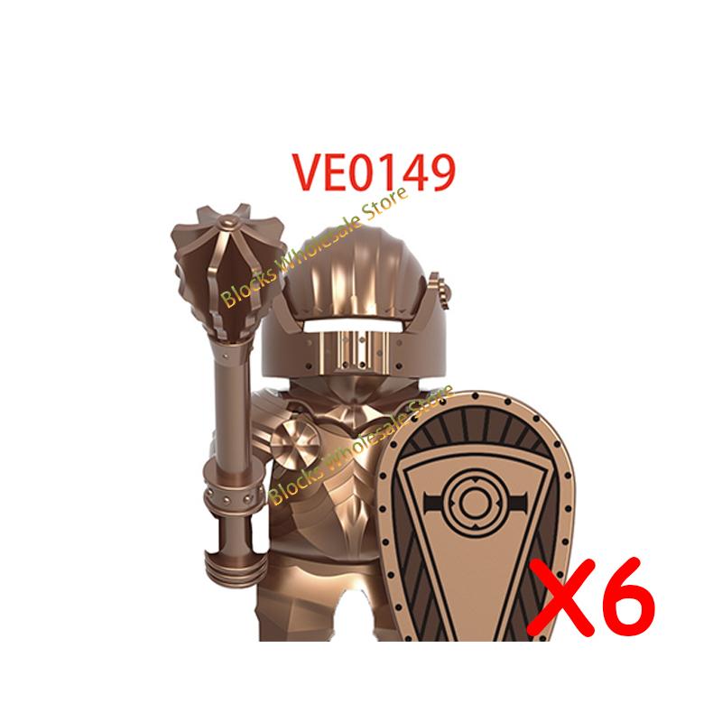Medieval Castle Soldier Action Figures Building Block Empire Templars Lancer Warrior Militia Helmet Shield Sword Bow Toy Gifts