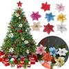 Vibrant 10x Christmas Large Poinsettia Glitter Flower Decorations For Holiday Cheer