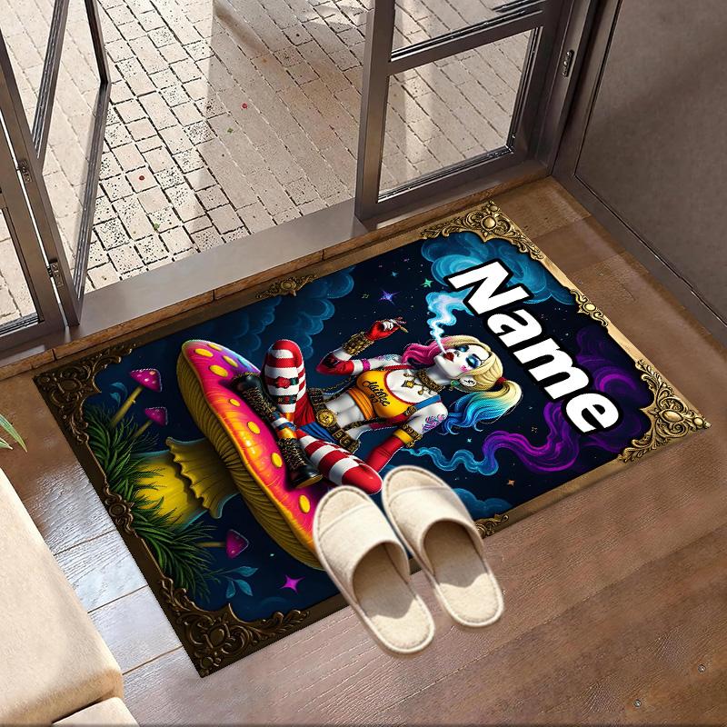 Custom Name Personalized Superhero Print Carpet, Versatile Home Decor Rug, for Playroom, Apartment, Balcony, Entryway, Hallway Gift