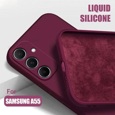 Pre Samsung A55 A15 A54 puzdro Mäkké tekuté silikónové obaly na telefón Samsung Galaxy A55 A15 A54 5G nárazuvzdorný obal pre Samsung A55