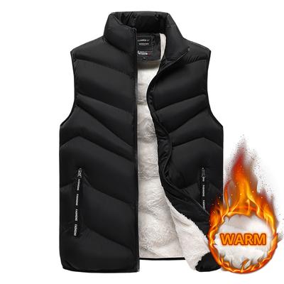 Vestă bărbați fleece vestă caldă căptușită veste bărbați jachetă fără mâneci pentru bărbați paltoane îngroșate ocazional mai mari