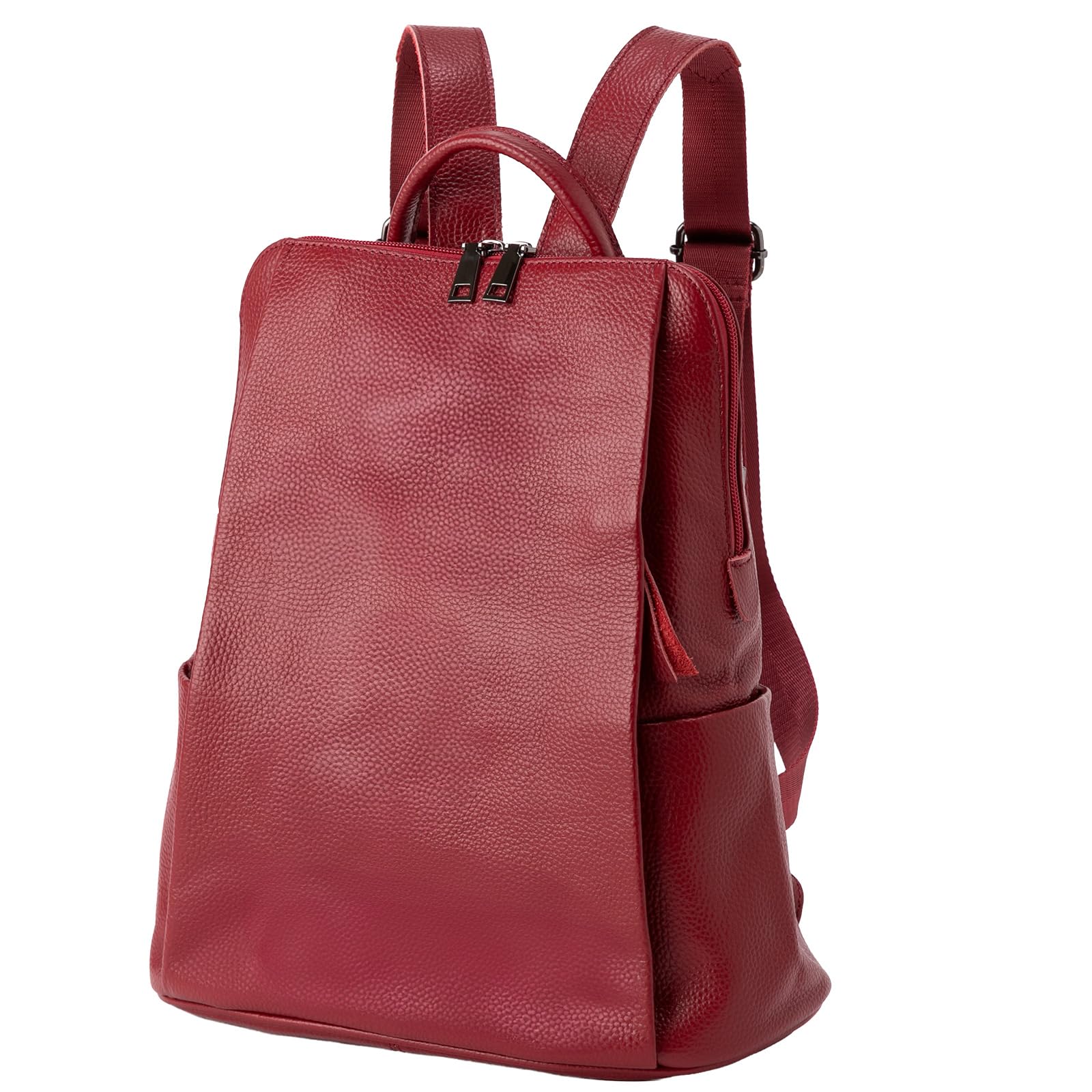 

Genuine leather for for commuting to work or shoulder office birthday wine [VIVID HORN] [La Creviar] backpack, cowhide, lightweight, women, school, винний
