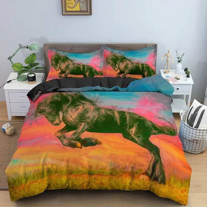Horse Animal 3D Bedding Double Bed Duvet Cover Set for Adults Soft Home Textile No Sheet Full King Size Decor Bedroom Textile
