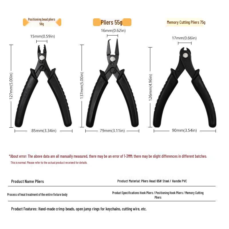 Multi-Purpose Jewelry Wire Repair Pliers with PVC Handle