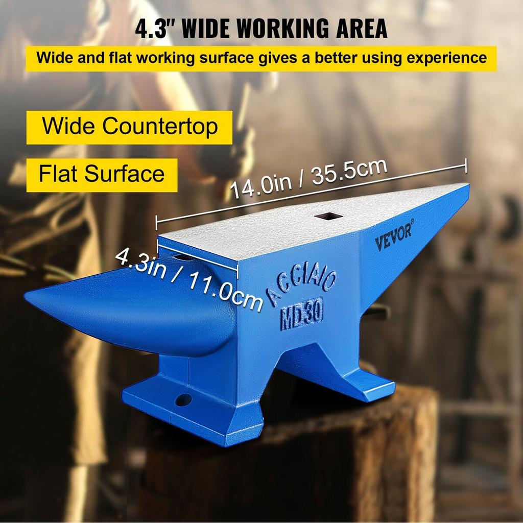 Pro Horn Anvil 30KG/66.1LBS Weight Steel Anvil Blacksmith Blacksmith Anvil, Portable Rugged Cast Iron Anvil Blacksmith Anvil Stable Workbench