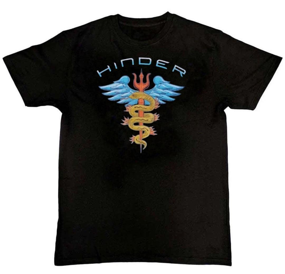 Vintage Hinder Rock Band Graphic Print Mens T-Shirt L