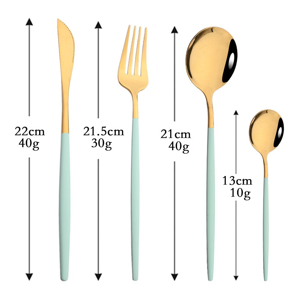 Mirror Rose Gold Flatware Cutlery Set Sainless Steel Home Dinnerware Party Fork Spoon Dessert Knife Kitchen Dinner Tableware Set