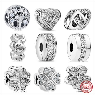 925 Sterling Silber Funkelndes Freihandherz Entwirrte Herzen Charm Bead Fit Original Armband DIY Schmuck Für Frauen