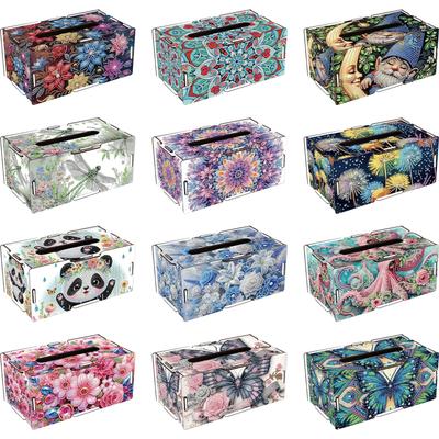 DIY Diamond Painting Napkin Holder Kit Diamond Napkin Holder Set Diamond Art Paper Towel Holder for Home & Office Decor
