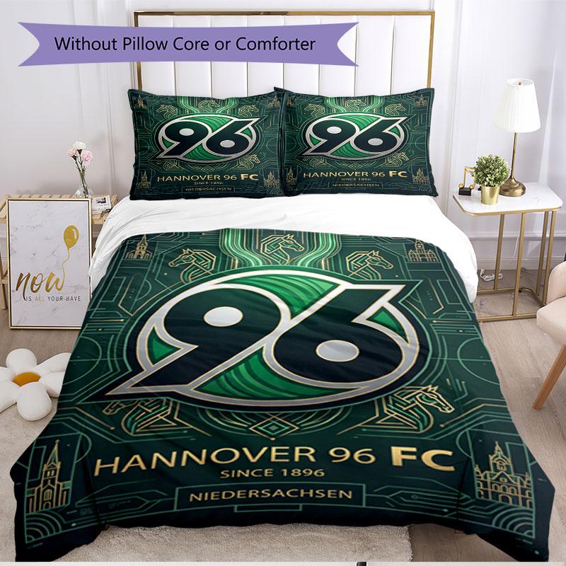 3pcs Duvet Cover Set (1*Duvet Cover + 2*Pillowcase, Without Core), Hannover 96 Football Print Soft All‑Season Bedding Set, Home Bedroom Decor Gift