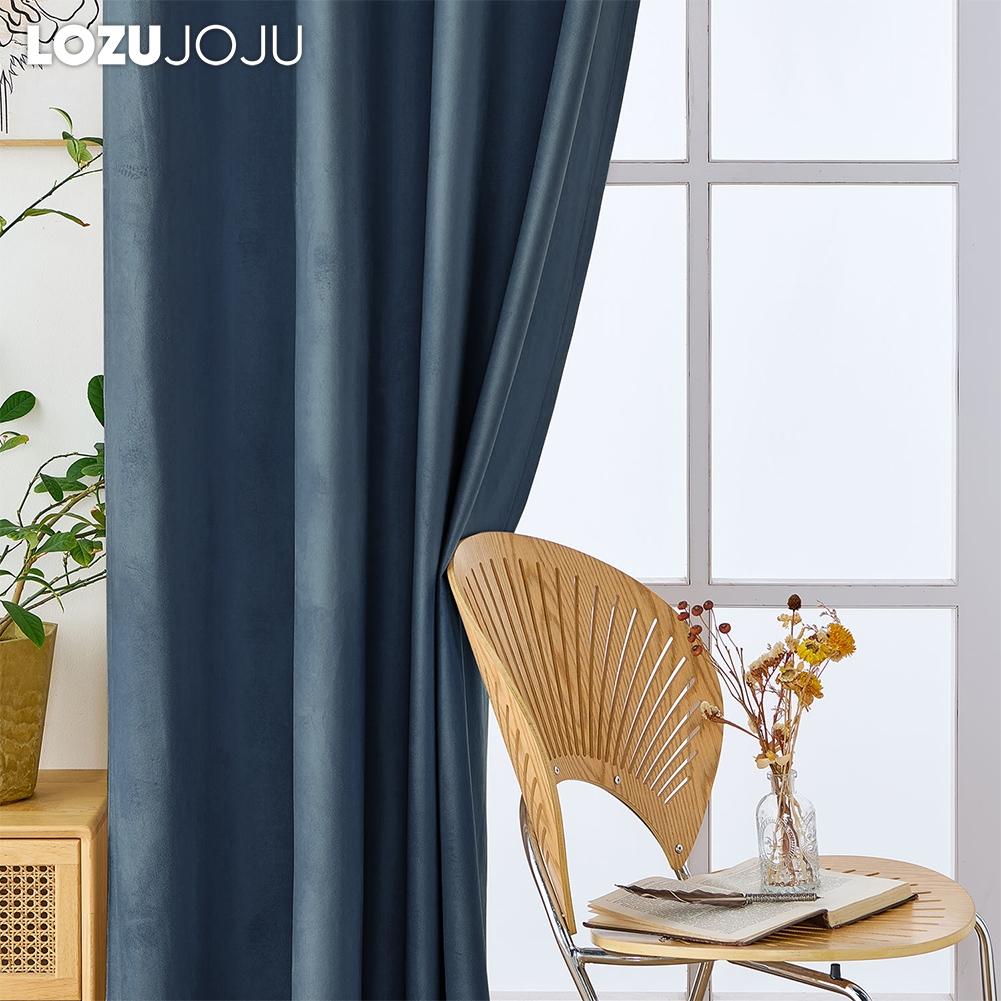 1PC LOZUJOJU Modern 70-80% Light Blocking Solid Color Velvet Soft Blackout Curtains for Living Room Bedroom Home Decor