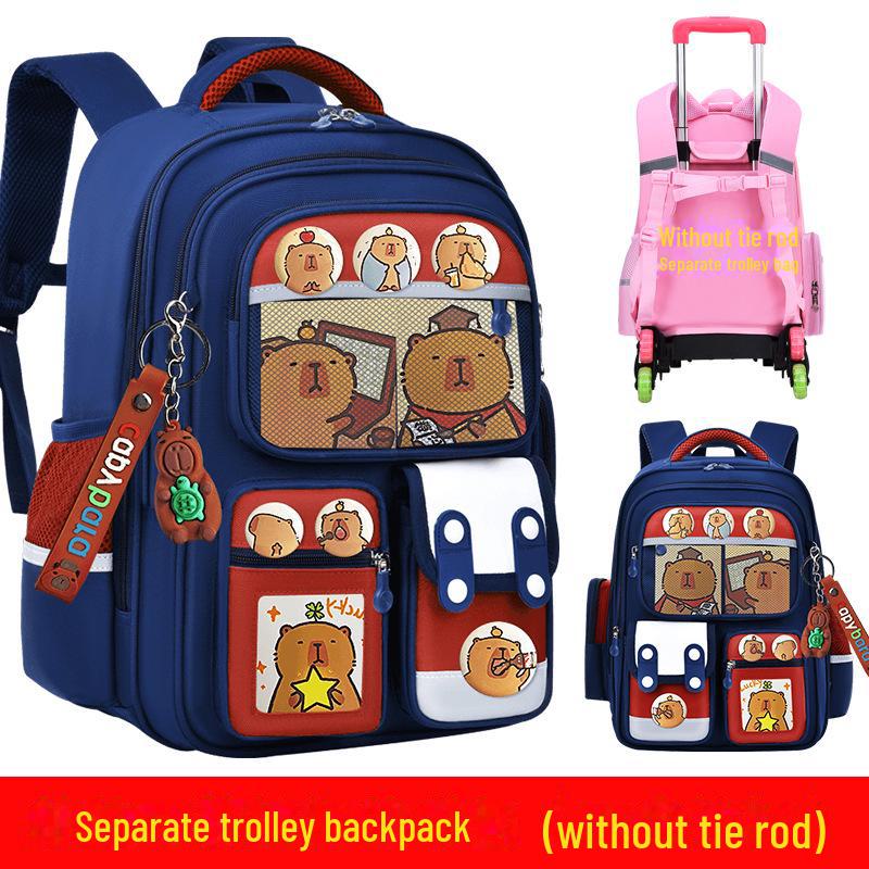 « Cartables à roulettes de grande capacité pour les élèves de 2e, 3e et 6e année - Conception Card Bara pour réduire la charge de transport »