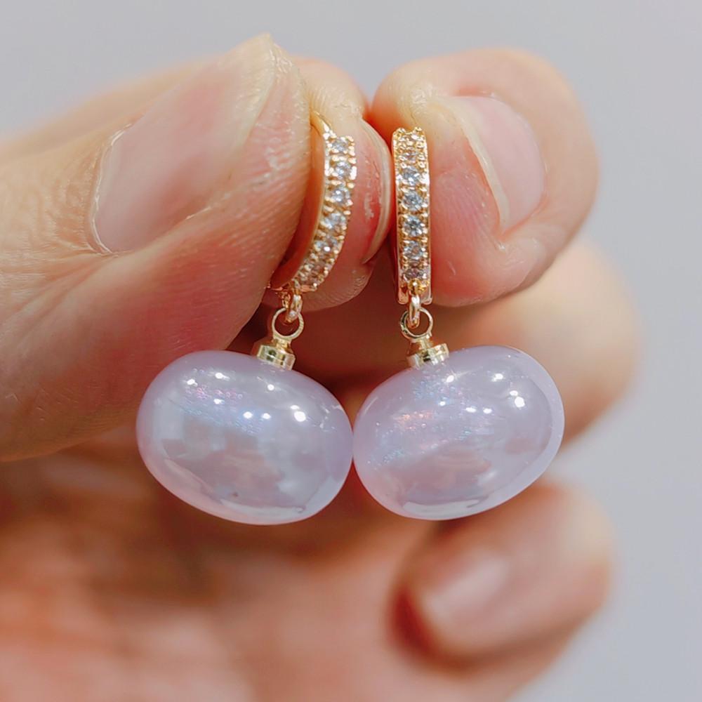 Neue Mode Bunte Perlen Baumeln Ohrringe für Frauen Hochzeit Schmuck Zirkonia Eardrop