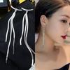 Long Snake Chain Earrings For Women Gold Glossy Arc Geometric Statement Minimalist Jewelry Gift