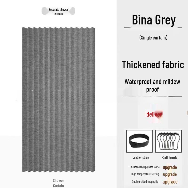 Handun Invisible Folding Shower Curtain Set