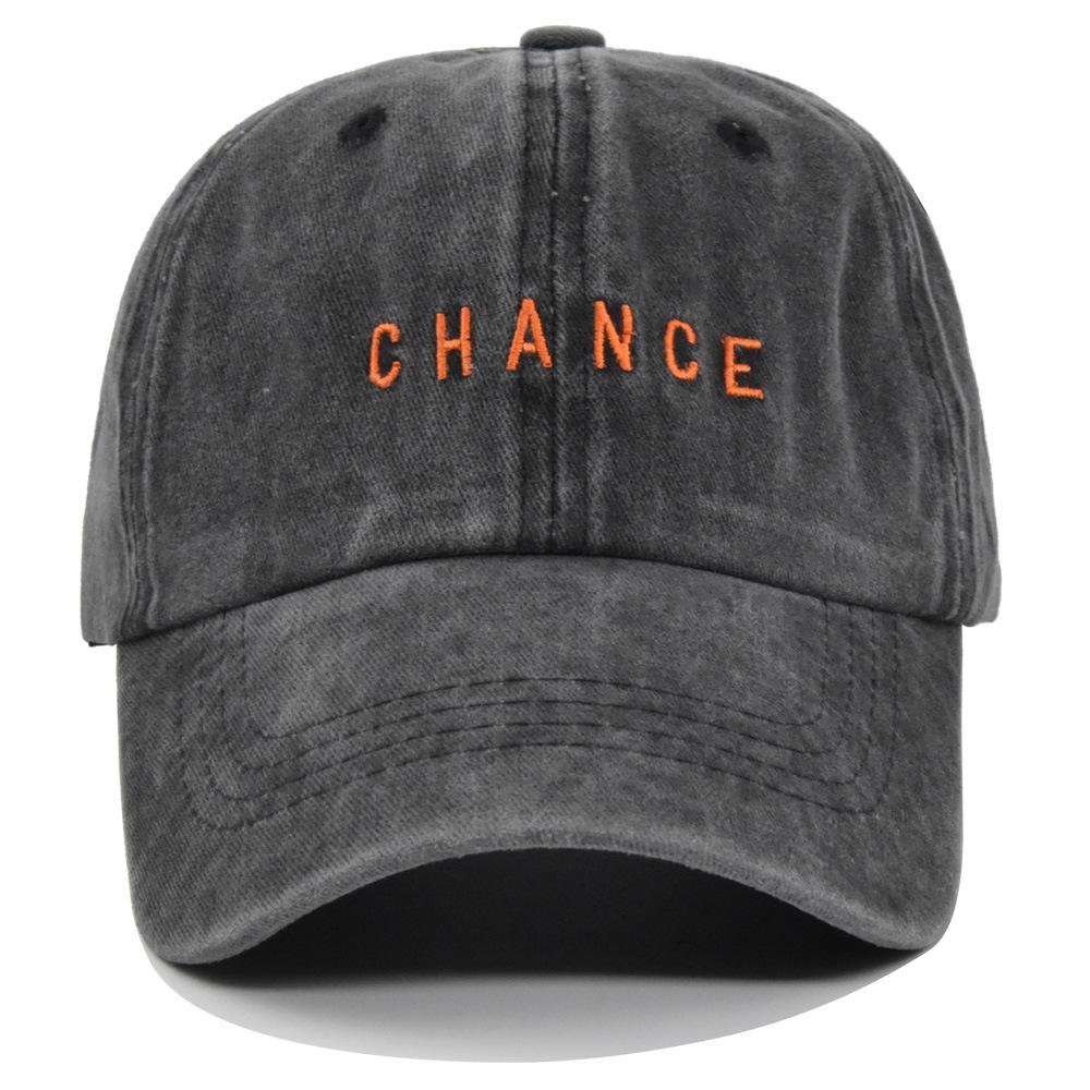 Duck Tongue Hat Chance Letter Embroidered Baseball Hat Washed Old Sun Visor Hat