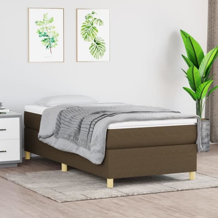 3144501 vidaXL Divan Bed with Mattress Dark Brown 100x200 Cm
