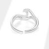 Women's Unique Double Layer Wavy Gradient Blue Index Finger Ring Fashion Jewelry Accessory