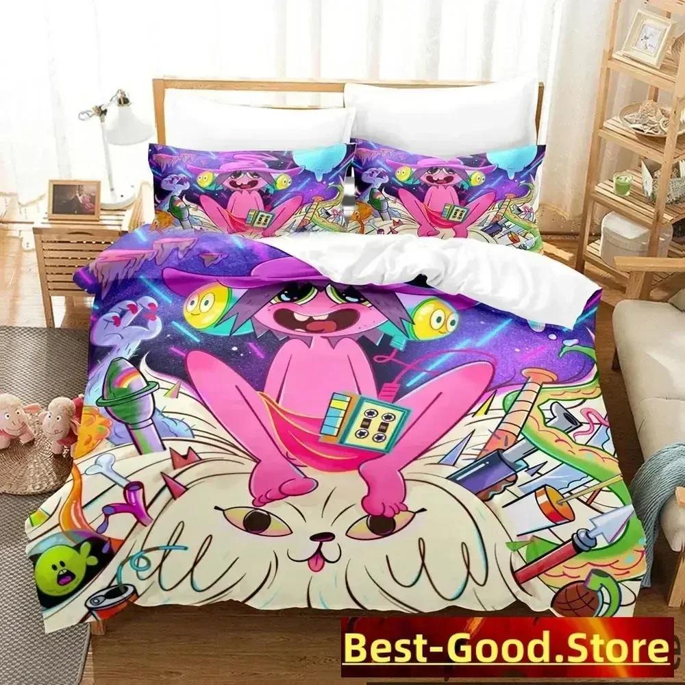 3D The Midnight Gospel Parallel Bars Bedding Set Printed With Pillowcase Bed Duvet Cover Soft Queen King Size Bedclothes Home
