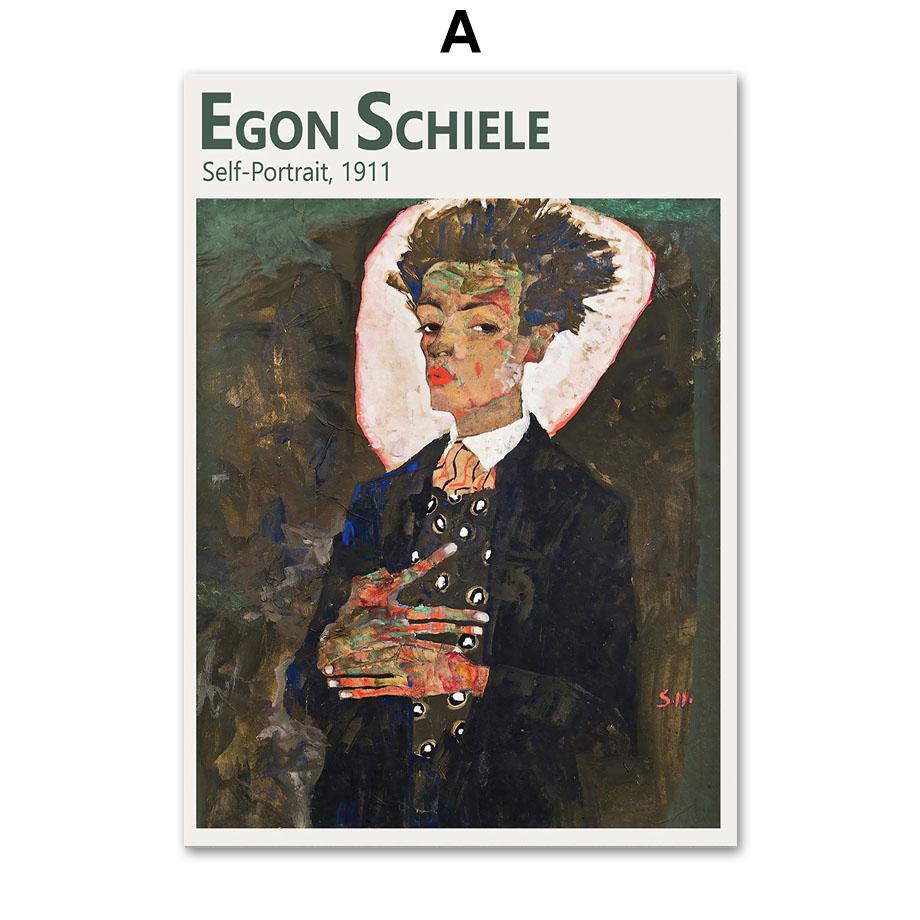 Egon Schiele wystawa szkice portret plakaty skandynawskie malarstwo ścienne na płótnie i druki zdjęcia ścienny do wystroju salonu
