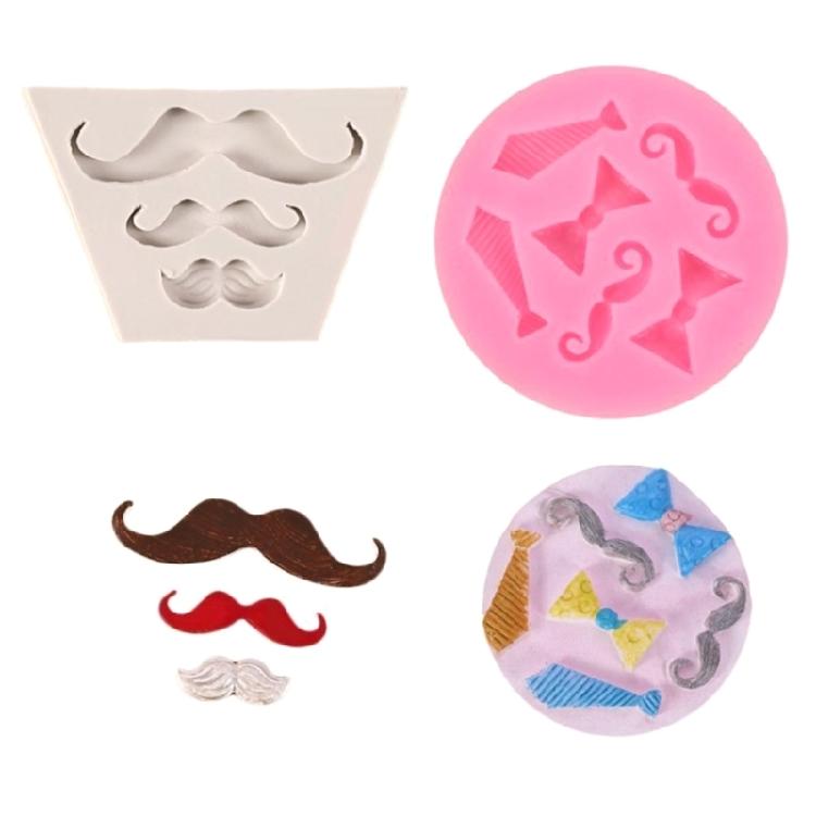 Bowtie Mustache Silicone Molds Nonstick Fondant Cake Molds Cake Decorating Tool for Truffles Cheesecakes Easy To Clean