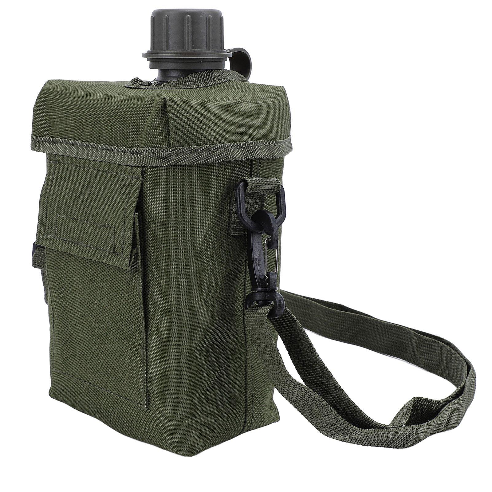 

2L Water Bottle with Waist Carrying Bag Large Capacity Leakproof PVC Water Jug for Outdoor Sports Travel OD Green