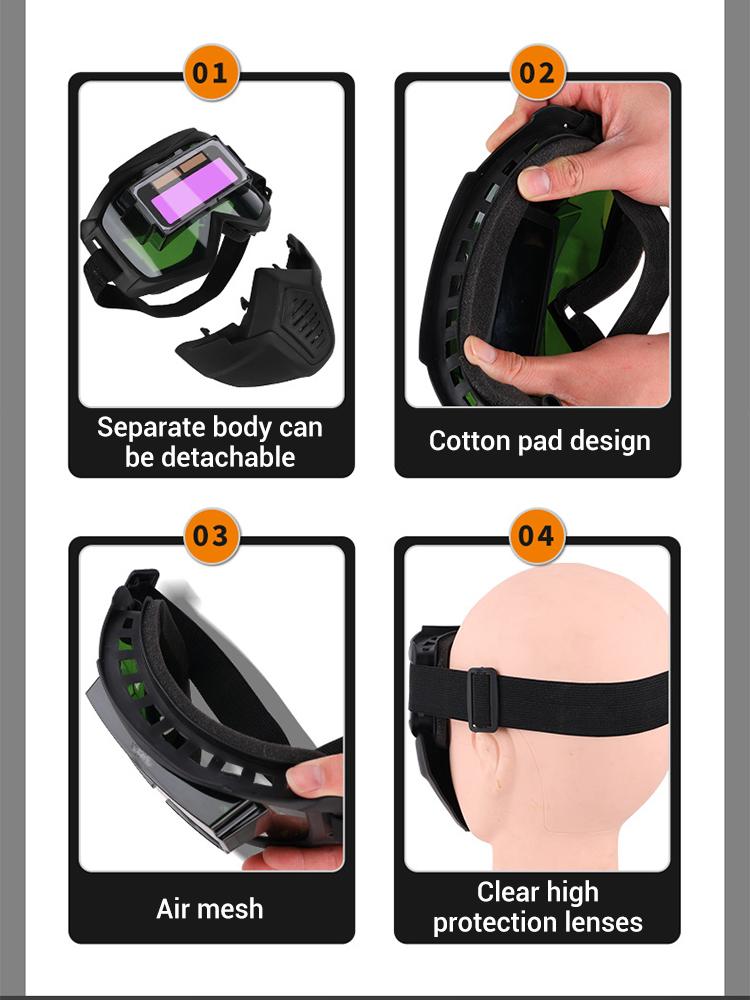 Auto Darkening Welding Glasses,Detachable and Comfortable Welding Mask,Work Equipment Face Protector Welder Mask Face Shield