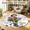 Gaston Lagaffe Personalized Round Rug Support Custom Name, Soft Home Decor Mat