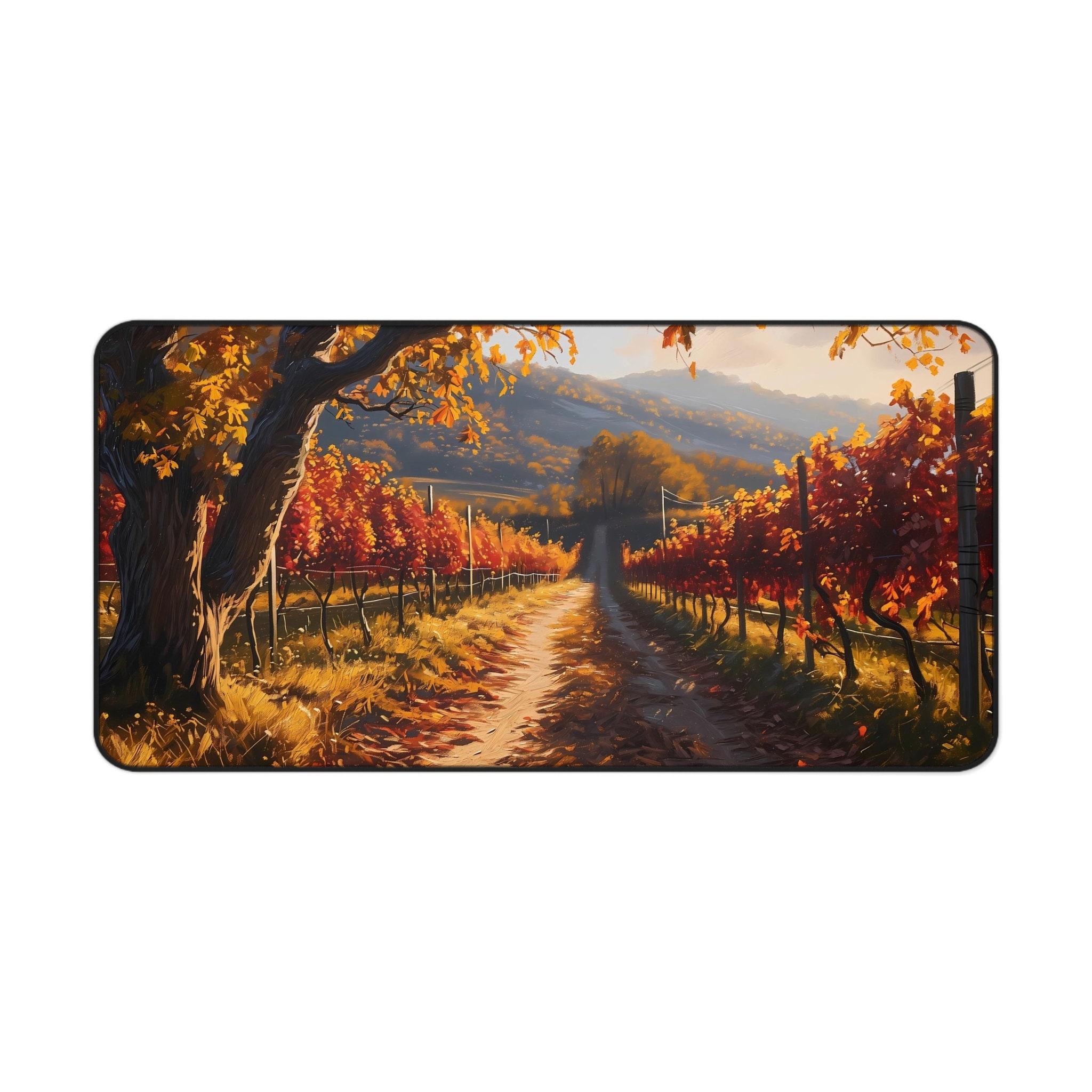 Autumn Pastoral Style Table Mat Country Road Mouse Pad XXL NonSlip Game Mouse Pad Oil Painting Landscape Desktop Decoration LockEdge 300x800x3mm