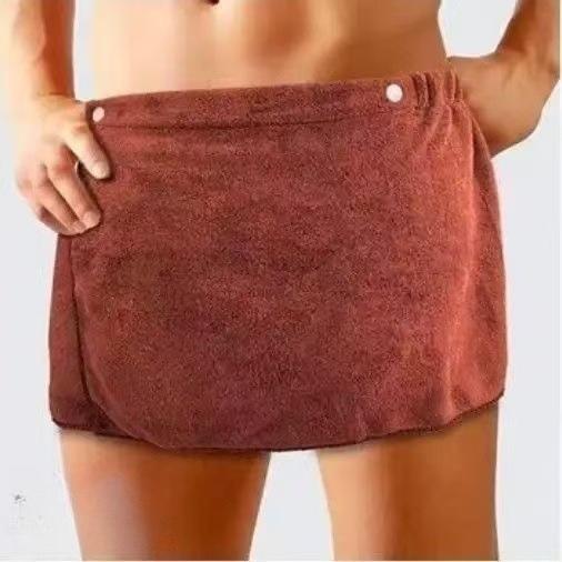 Dames Koraal Fleece Wikkelstijl Korte Badhanddoek met Verstelbare Drukknopen