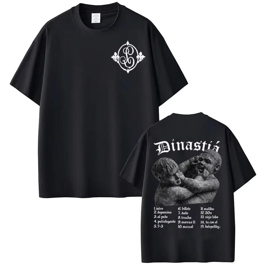 Rapper Peso Pluma Tito Double P Dinastia Tour Print Tshirts Men Women Fashion Tshirts Summer pure Cotton Casual Pop music Top